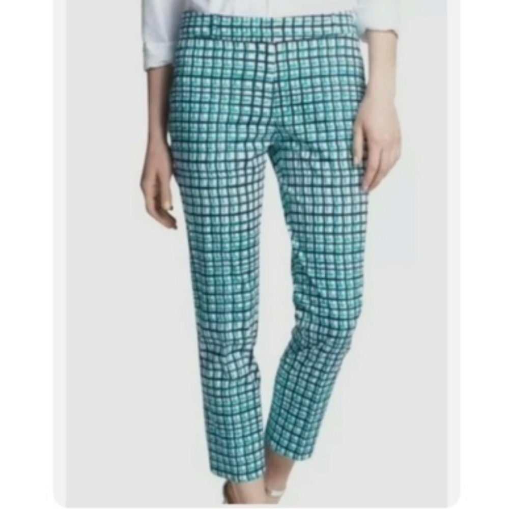 Kate Spade Mindy Crop Navy, White & Green print Trousers RTM
